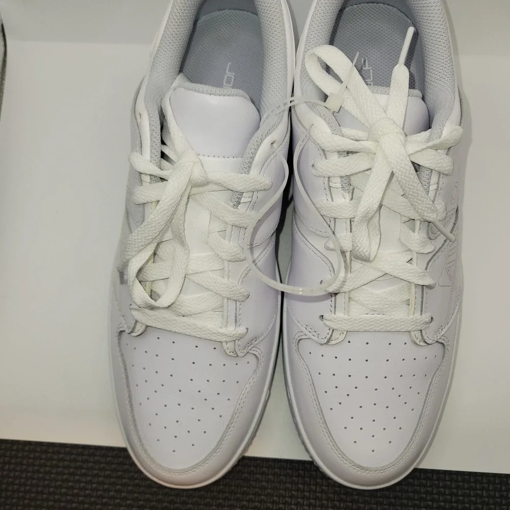Nike Jordan ADG 5 Golf Shoes Triple White Leather Spikes FZ4153-100 Mens 9.5